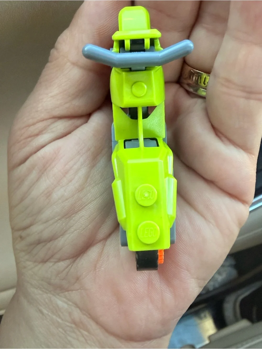 Lego Bright Neon Green Scooter with Gray Handlebars
